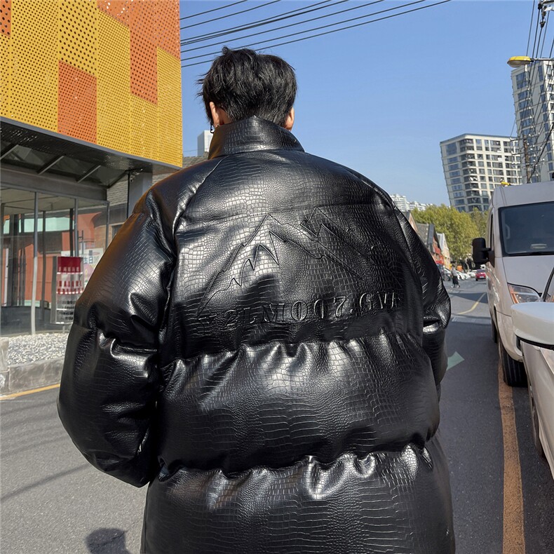 港风鳄鱼纹钢印字母设计棉衣大码潮流休闲棉衣男MY77728P128控168，男装棉衣，星座227-7