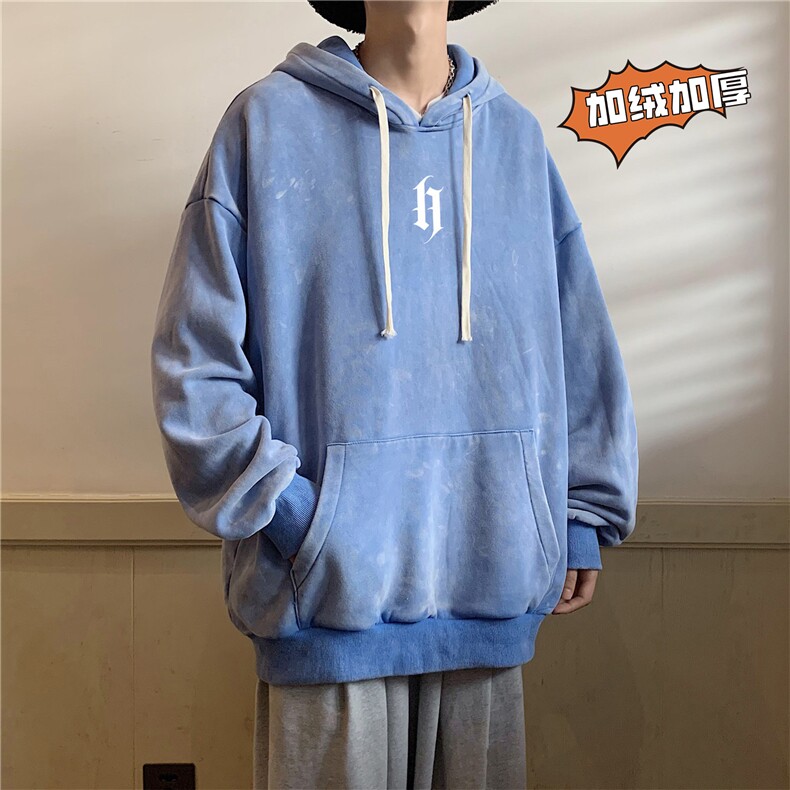 加绒新款港风宽松连帽套头卫衣X5672-常规P70控88-加绒P80控98,男装卫衣,电商A061-1