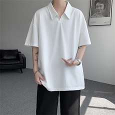 短袖夏季新款男士肌理感冰丝短袖T恤翻领半袖T8110-P32，男装T恤，星座214-3