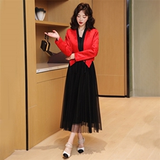 现货2024春装法式小香风上衣新中式风气质复古撞色设计盘扣套装，女装套装/套裙，火爆靓佳人