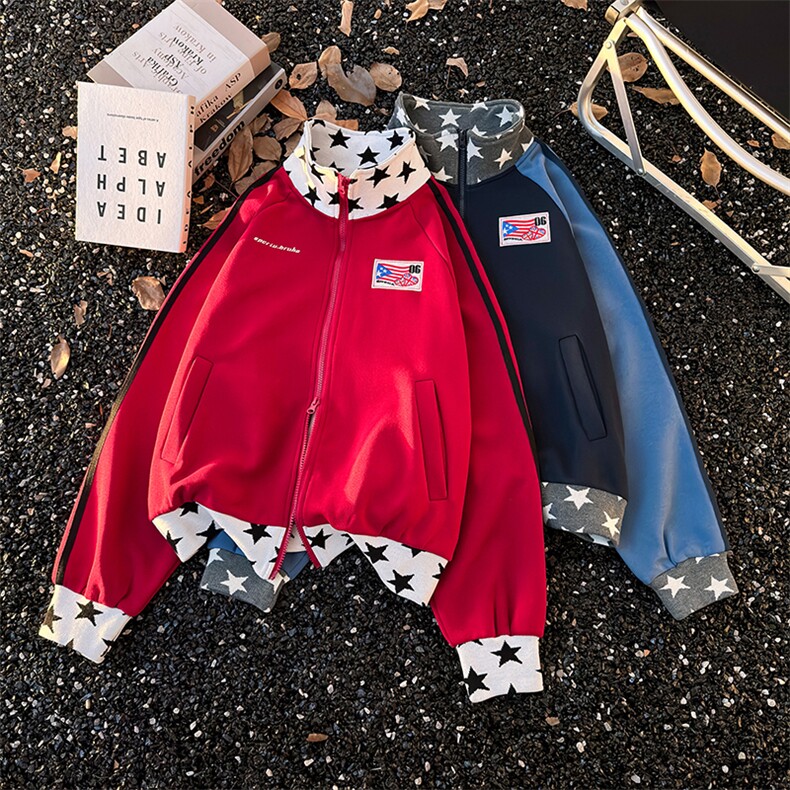 美式复古刺绣夹克外套男女款2025新款春秋宽松百搭上衣Y0769-P53,男装夹克,星座308B-2
