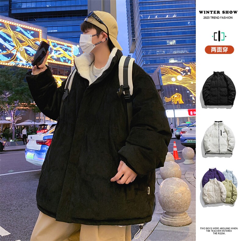 秋冬新款纯色灯芯绒棉衣宽松日系百搭棉衣外套MY9315-1P-95,男装棉衣,电商A128