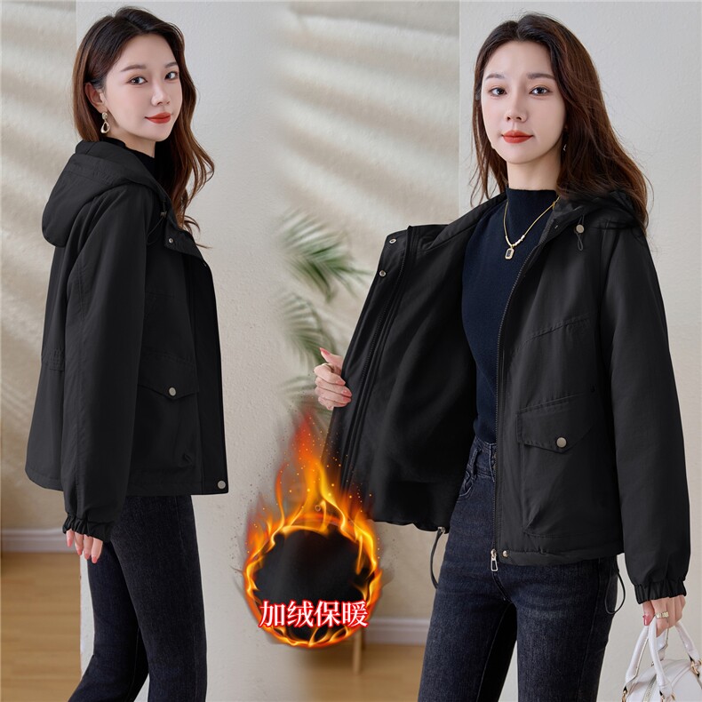现货！现货！加绒加厚派克服2025冬季女装新款宽松休闲连帽棉服,女装棉衣/棉服,以桐