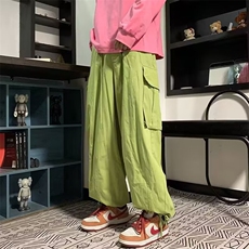 欧美高街工装裤男女同款显瘦宽松多口袋束脚运动垂感休闲裤，男装休闲裤，星座218-1（原230）