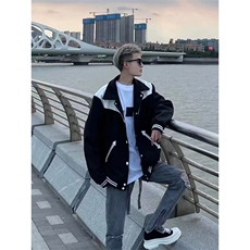 网图有货秋季撞色拼接棒球服外套男宽松休闲百搭夹克女A993-P45，男装夹克，星座1505