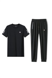 男夏装大码休闲运动套装冰丝网眼 5032-1_L-4XLP100 5XL-9XLP110图片