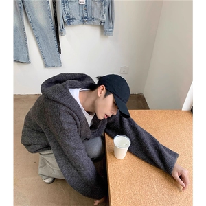 网图M2809-特P60针织开衫毛衣男冬季潮牌美式高级感连帽休闲外套图片