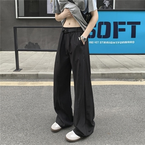 自带卡扣腰带 冰感夏季薄款直筒裤百搭垂感冰丝裤310A-4-KZ98-P30图片