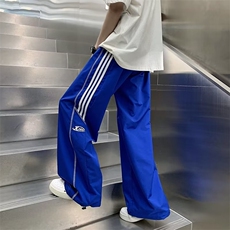休闲裤男韩版潮流高街帅拼色2026夏季新款ins宽松束脚裤K3672-P35，男装休闲裤，星座412