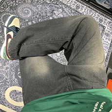 高街牛仔裤男潮牌复古直筒裤港风阔腿拖地裤宽松痞帅裤子N727-P38，男装牛仔裤，星座1008
