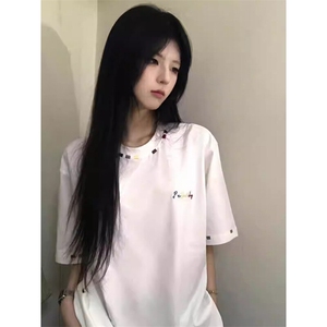 万针全刺绣工艺 高品质260克双纱纯棉美式高街短袖T恤 特P33图片