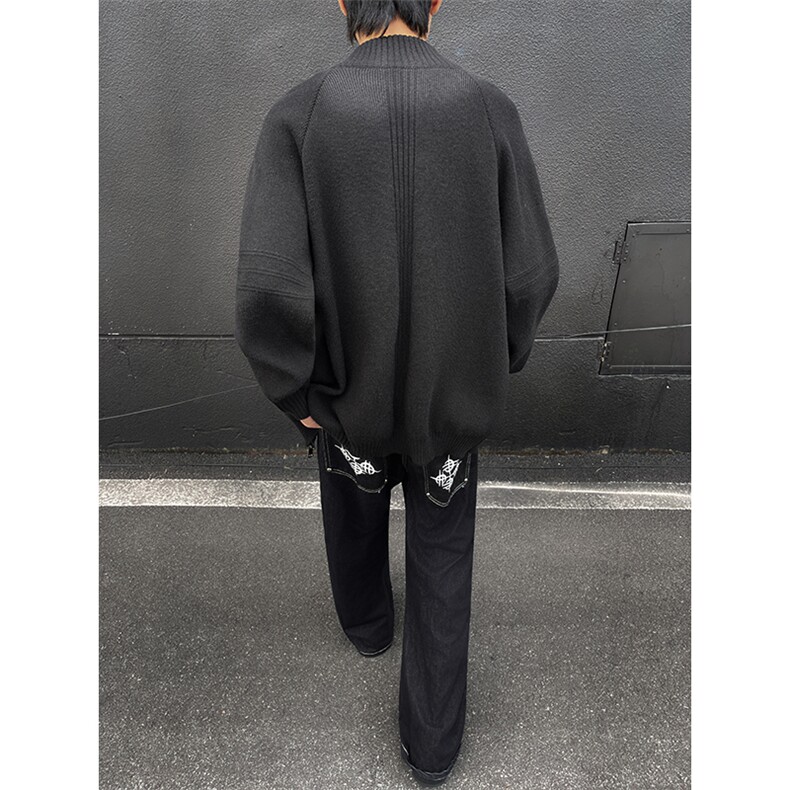 YK86098-P50腈纶45%锦纶24.3%聚酯纤维30.7%立领拉链开衫毛衣男,男装针织衫/毛衣,电商A086-1