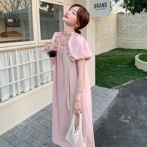 数据很好的新款夏装宽松粉色连衣裙2C092-8210-P125-K178图片