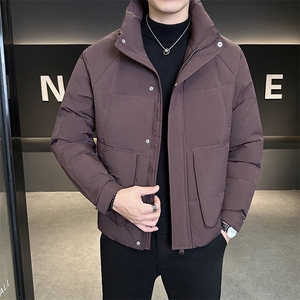 新款男士小立领插肩袖羽绒服夹克加厚防寒309B-3-81067-P195图片