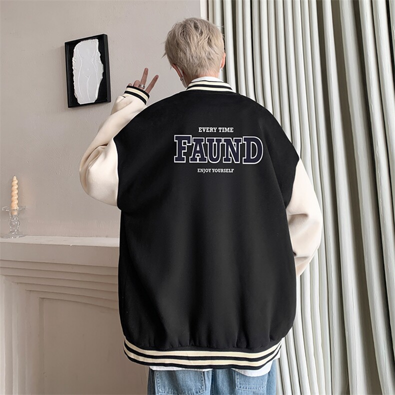 摇粒绒棒球服男大码开衫卫衣男夹克BF86295-P65,男装夹克,电商A040