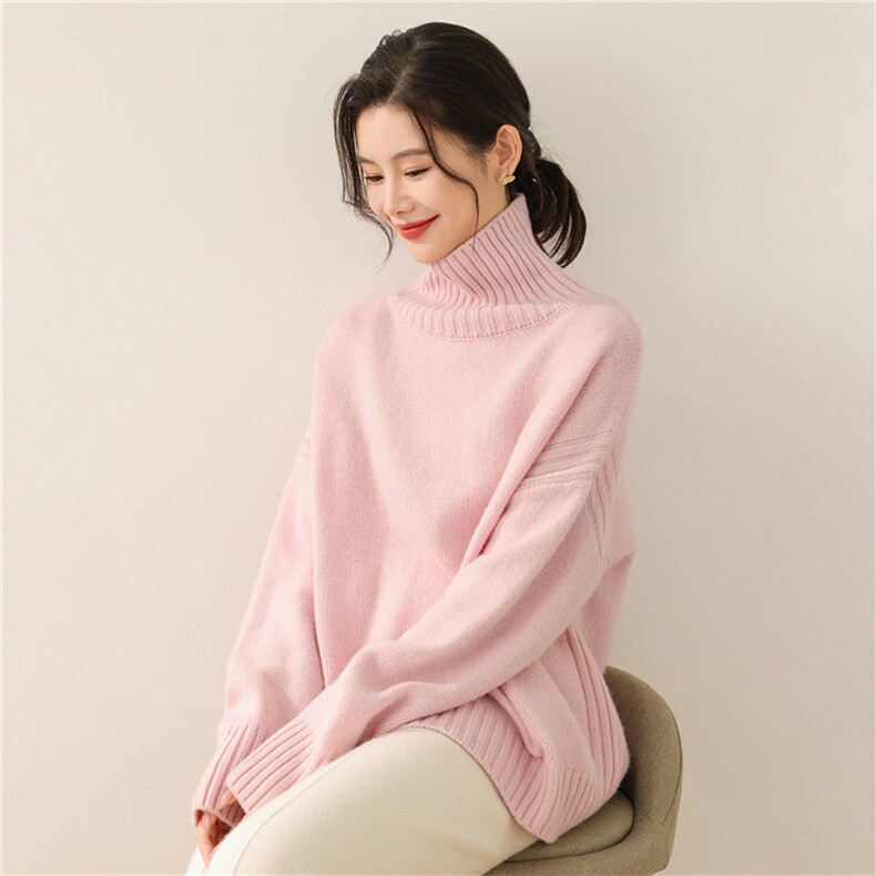2025年秋季新款百搭堆领套头衫,女装羊毛衫,慕洵羊绒