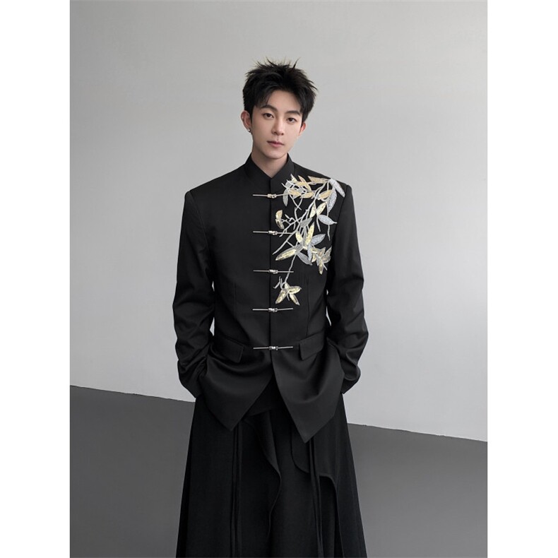 现货25秋冬设计感男秀禾男婚礼礼服新中式西装外套xz151-p168,男装西服套装,电商B288
