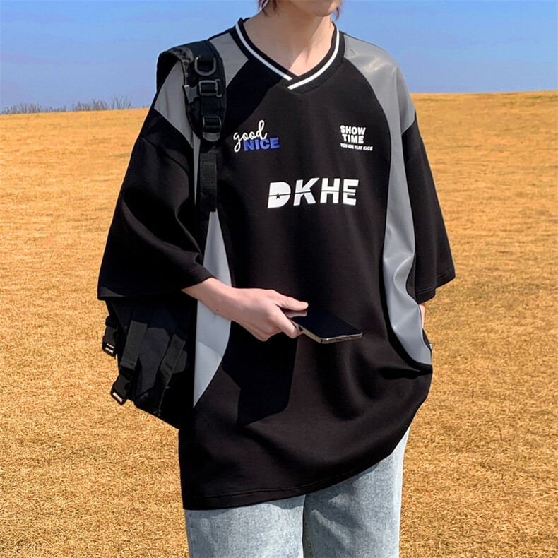 M-6XL夏季大码新款240克冰感棉带反光条男短袖T恤 T2308-P42图片