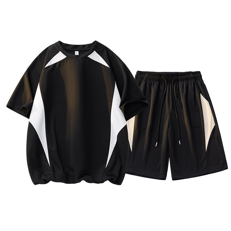 短袖套装男士夏季百搭薄款夏天运动短裤男装宽松痞帅休闲t恤一套，男装休闲套装，星座1206（原A206）