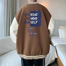 摇粒绒棒球服男大码开衫卫衣男夹克BF86345-P65，男装夹克，电商A040