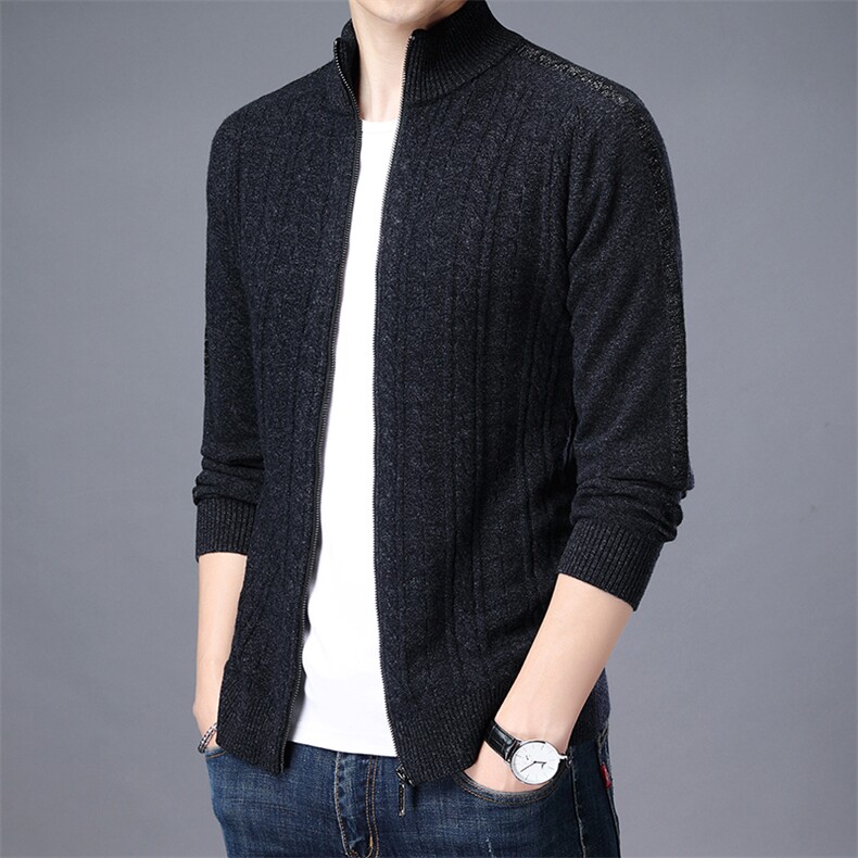 CM13025钱塘2020-2中年男士商务休闲开衫冬季厚款羊毛衫P175图片