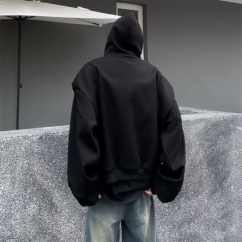 cleanfit开衫垫肩卫衣美式高街男连帽拉链重磅外套衣服WC400-P46,女装短外套,星座1008