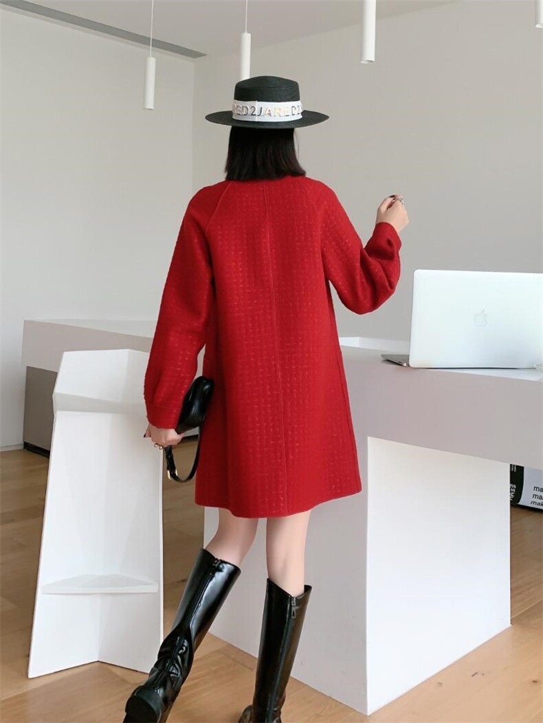 长款菠萝尼大衣，其它，千格万姿