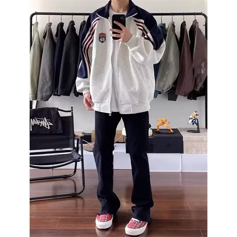 拼接织带运动休闲外套女春秋学院风拉链卫衣开衫棒球服WY8060,女装短外套,星座516A