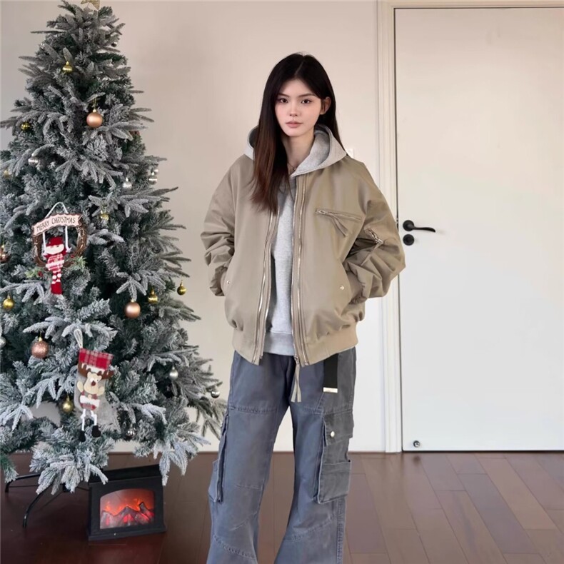 春秋季新款潮牌痞帅高端外套棒球服男女时尚简约百搭工装夹克,男装夹克,星座506A