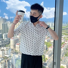 波点衬衫修身上衣质量M-3XLT146，男装衬衫，星座1116A-2（原606A-1）