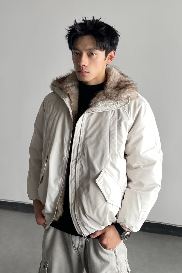 网图座山雕棉袄冬季皮草派克服棉衣防水牛津外套A025-FY1315-P98,男装棉衣,电商A025
