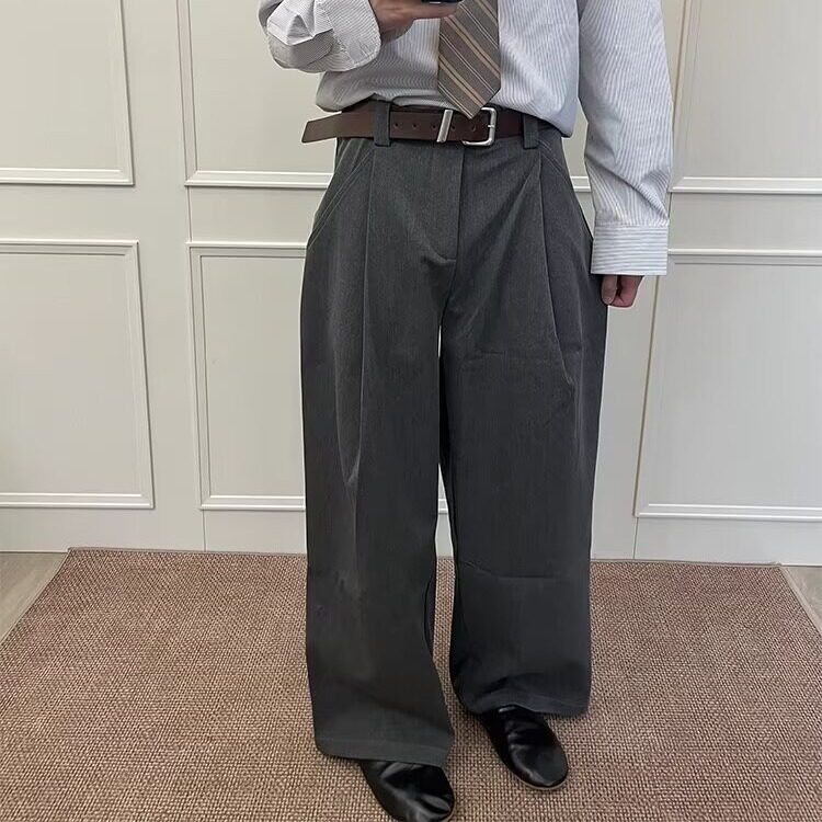春秋季凉感西裤男款垂感薄款宽松直筒长裤高级感休闲裤男X703-P55,男装西裤,星座208-5