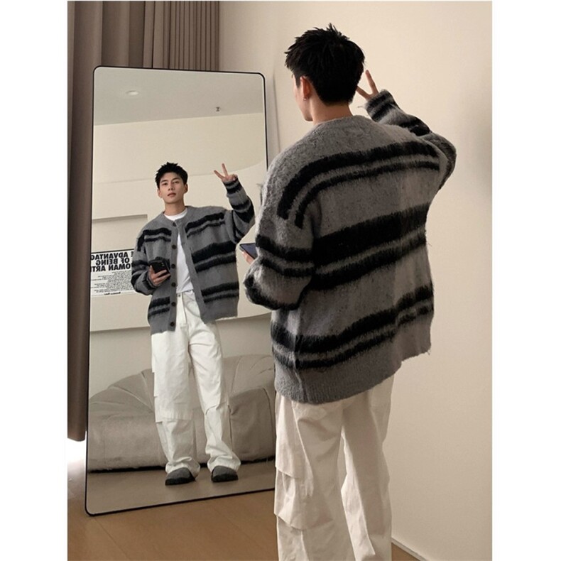 JY251-P63美式复古软糯仿貂毛毛衣开衫外套男女秋冬网图,男装针织衫/毛衣,星座1501-3