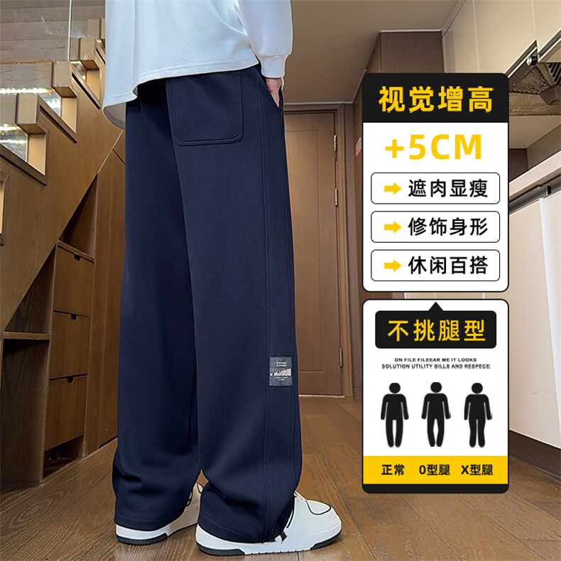青少年裤子男秋冬季宽松直筒长裤2025款休闲运动裤卫裤Z2573-P45,男装休闲裤,星座509