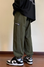 港风灯芯绒休闲裤男宽松直筒束脚裤卫裤XZ214-8KP808P43，男装休闲裤，星座1204-3
