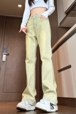 2024秋季新款女模大码美式微喇高弹牛仔裤M-5XGK24326-特P40，男装牛仔裤，电商A022