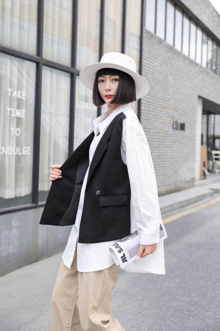 假两件拼西装衬衫，女装西装，林依芭莎