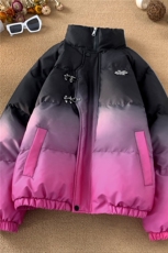 XZ230-1MY58平铺简约情侣轻奢风扎染渐变休闲立领面包服P128控158，鞋类箱包手腕包，星座230-1