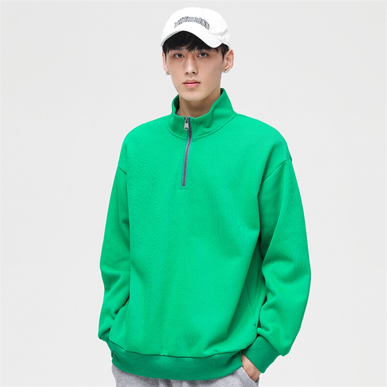 秋季新款基础纯色潮流宽松半高领休闲卫衣情侣款A305-EY-3617-P65,男装卫衣,电商B306