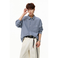 都音品质春季新款宽松百搭男生日系格子衬衫B315-ST001-特p40控88，男装衬衫，电商B315