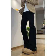 高街修身显瘦牛仔裤男美式复古纯黑色毛边微喇叭长裤N6248，男装牛仔裤，星座1116A（原606A-3）