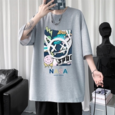 华夫格t恤男短袖男大码五分袖短句风HT73275-P22，男装T恤，电商A040