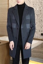 秋冬新款男士羊毛修身中长款呢子大衣商务休闲毛呢外套N16，男装毛呢大衣，电商B226-2（原B217-2）