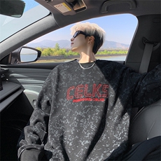 现货/秋季新款扎染重磅刺绣卫衣男B219A-ZY251-P48加绒P53控78，男装卫衣，电商B219A