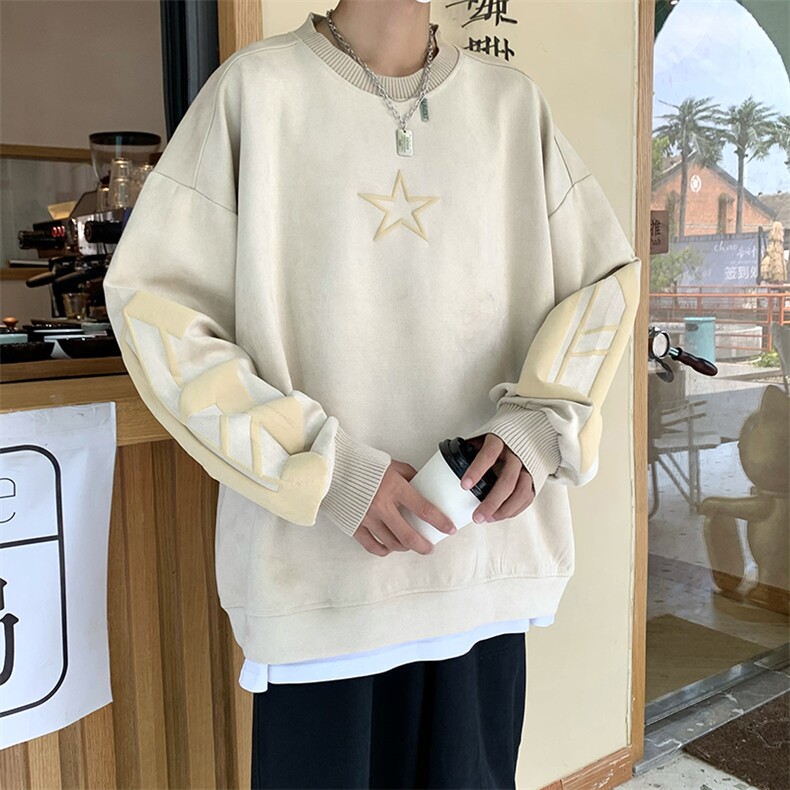 22秋 新款麂皮发泡印花宽松休闲oversize套头卫衣 B266-Y605-P60图片