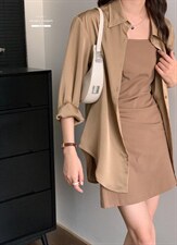 香丽迪网红chic高级感丝滑醋酸外披两件套，其它，香丽迪1