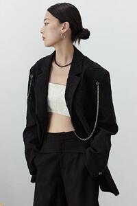 JY设计师款褶皱链条西服图片