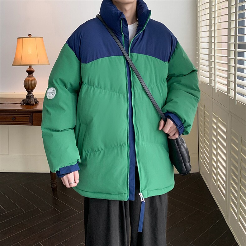 港风潮牌新款拼色立领棉服潮流保暖棉衣M071-P85控118,男装棉衣,星座717