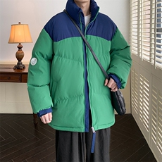 港风潮牌新款拼色立领棉服潮流保暖棉衣M071-P85控118，男装棉衣，星座717