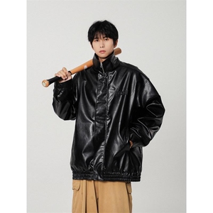 B225-W8634-P126-X158----50TC50PU--双面钢印纯色皮衣棉服图片